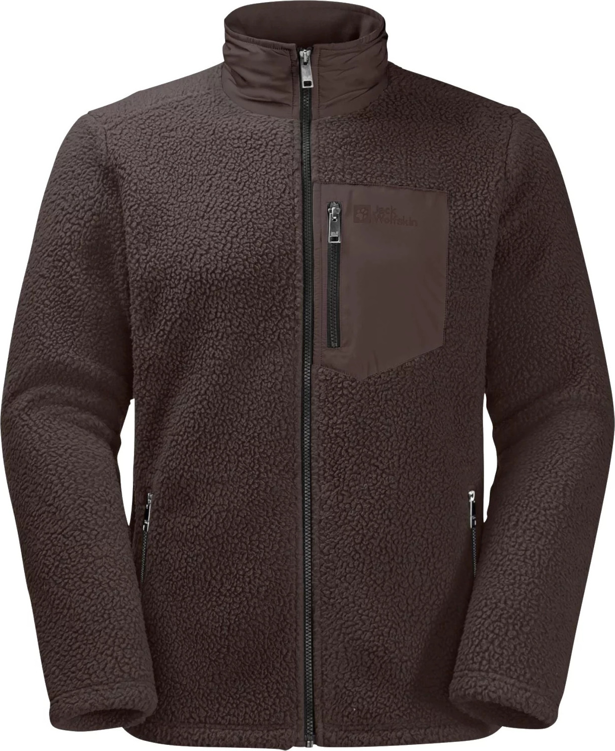 HNĚDÁ PÁNSKÁ FLEECOVÁ MIKINA JACK WOLFSKIN KINGSWAY FLEECE M