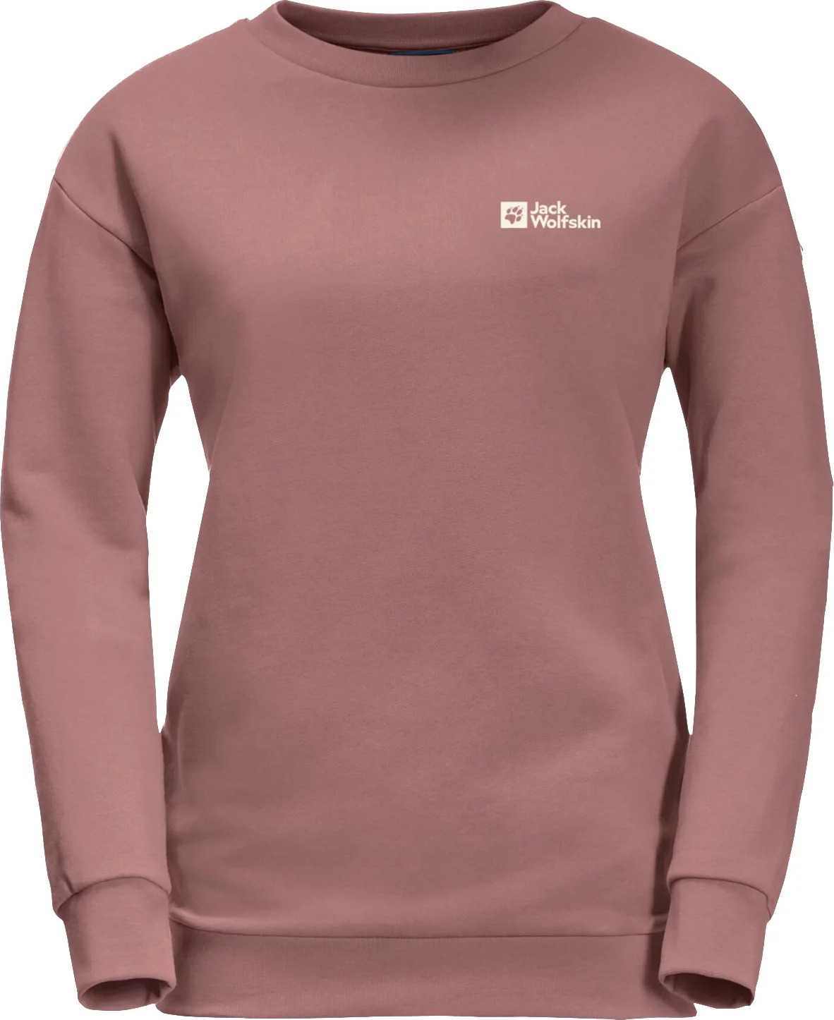 RŮŽOVÁ DÁMSKÁ MIKINA JACK WOLFSKIN ESSENTIAL CREWNECK W