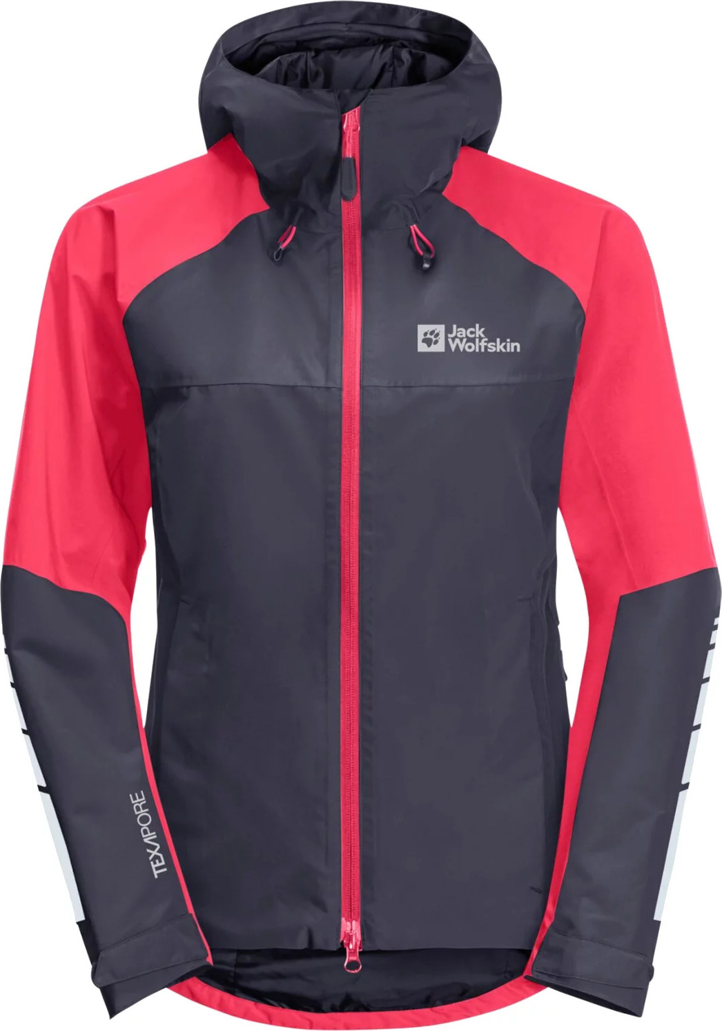 ČERNO-RŮŽOVÁ DÁMSKÁ SPORTOVNÍ BUNDA JACK WOLFSKIN MORROBIA 2L JKT W