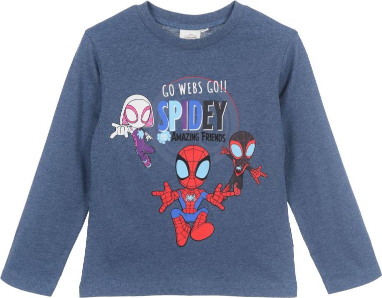 TMAVĚ MODRÉ CHLAPECKÉ TRIČKO S DLOUHÝM RUKÁVEM SPIDEY A JEHO ÚŽASNÍ PŘÁTELÉ