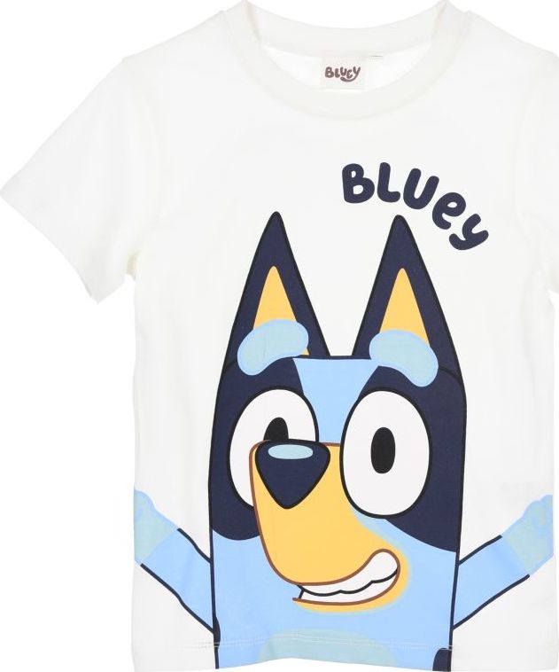 BÍLÉ DĚTSKÉ TRIČKO S KRÁTKÝM RUKÁVEM BLUEY
