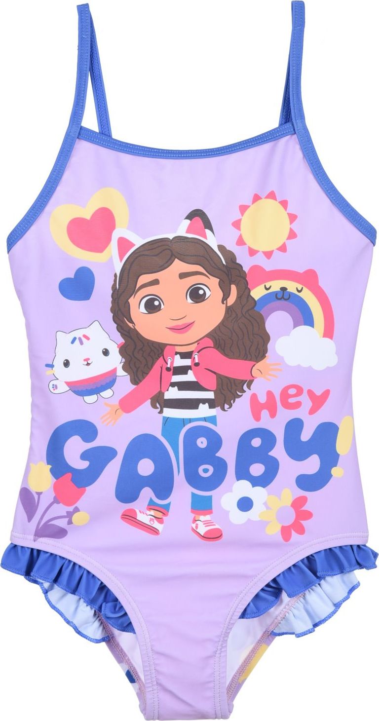 FIALOVO-MODRÉ DÍVČÍ JEDNODÍLNÉ PLAVKY GABBY'S DOLLHOUSE