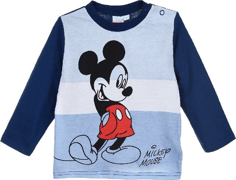 MICKEY MOUSE MODRÉ CHLAPECKÉ TRIČKO S DLOUHÝM RUKÁVEM