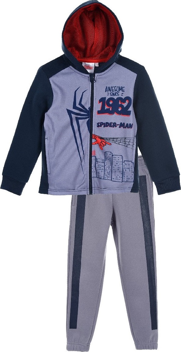 SPIDER-MAN ŠEDO-MODRÁ CHLAPECKÁ TEPLÁKOVÁ SOUPRAVA