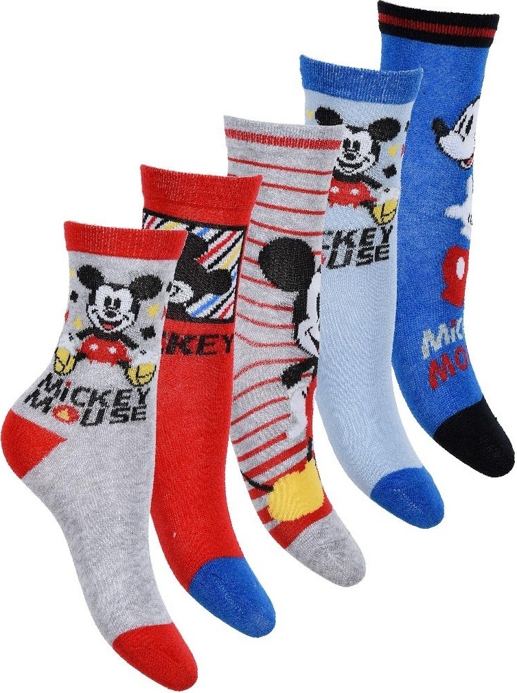 MICKEY DISNEY BAREVNÉ CHLAPECKÉ PONOŽKY - 5 PÁRŮ