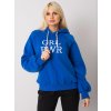 MODRÁ DÁMSKÁ MIKINA S NÁPISEM (Velikost S/M)