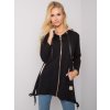 ČERNÁ MIKINA NA ZIP A S VÁZÁNÍM NA BOCÍCH (Velikost L/XL)