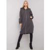 TMAVĚ ŠEDÁ DÁMSKÁ DLOUHÁ MIKINA NA ZIP (Velikost ONE SIZE)