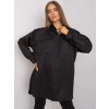 ČERNÁ DÁMSKÁ OVERSIZE SAMETOVÁ KOŠILE (Velikost ONE SIZE)