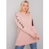 PUDROVÁ  MIKINA S NÁPISY NA RUKÁVECH (Velikost ONE SIZE)