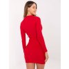 ČERVENÉ PŘILÉHAVÉ ŽEBROVANÉ MINI ŠATY S VÝSTŘIHEM (Velikost S)