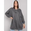 TMAVĚ ŠEDÁ TUNIKA RAELLA S NÁPISEM WE NEED TO TALK (Velikost ONE SIZE)