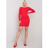 ČERVENÉ MINI PŘILÉHAVÉ ŠATY S DLOUHÝMI RUKÁVY (Velikost S)