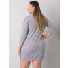 SVĚTLE ŠEDÉ MIKINOVÉ ŠATY S KAPSAMI (Velikost ONE SIZE)
