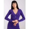 FIALOVÉ PŘILÉHAVÉ MINI ŠATY S DLOUHÝMI RUKÁVY (Velikost L)