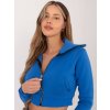 MODRÁ DÁMSKÁ CROP MIKINA NA ZIP (Velikost S/M)