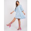 SVĚTLE MODRÉ KOŠILOVÉ ŠATY HUMILITY S VOLÁNY (Velikost S)