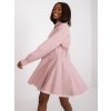 SVĚTLE RŮŽOVÉ KOŠILOVÉ MINI ŠATY S KRAJKOU NA SUKNI (Velikost ONE SIZE)