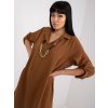 HNĚDÉ VOLNÉ ASYMETRICKÉ ŠATY (Velikost ONE SIZE)