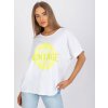BÍLÉ DÁMSKÉ TRIČKO SE ŽLUTÝM POTISKEM (Velikost ONE SIZE)