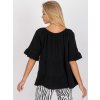 ČERNÉ DÁMSKÉ VOLNÉ TRIČKO S ŘASENÍM (Velikost S)