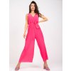 RŮŽOVÝ DLOUHÝ PLISOVANÝ OVERAL SE ŠIROKÝMI NOHAVICEMI (Velikost ONE SIZE)