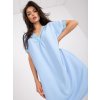 SVĚTLE MODRÉ VOLNÉ ŠATY LEMOVANÉ KRAJKOU (Velikost ONE SIZE)