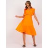 ORANŽOVÉ PLISOVANÉ MIDIŠATY Z VISKÓZY (Velikost ONE SIZE)