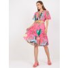 RŮŽOVÉ PLISOVANÉ ŠATY S POTISKEM (Velikost ONE SIZE)