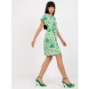 BÍLO-ZELENÉ KVĚTOVANÉ ŠATY (Velikost S/M)