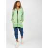 SVĚTLE ZELENÁ DLOUHÁ MIKINA S KAPUCÍ (Velikost S/M)