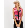 RŮŽOVÁ KVĚTINOVÁ KRÁTKÁ VESTA (Velikost S)