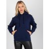 TMAVĚ MODRÁ DÁMSKÁ MIKINA S KAPUCÍ (Velikost S/M)