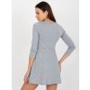 SVĚTLE ŠEDÉ ŠATY S VÝSTŘIHEM DO V (Velikost S)