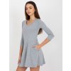 SVĚTLE ŠEDÉ ŠATY S VÝSTŘIHEM DO V (Velikost S)