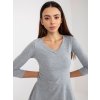 SVĚTLE ŠEDÉ ŠATY S VÝSTŘIHEM DO V (Velikost S)