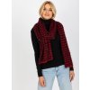 CHLUPATÁ PLETENÁ ZIMNÍ ŠÁLA - VÍNOVO-ČERNÁ (Velikost ONE SIZE)