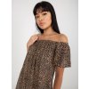 HNĚDÉ VZOROVANÉ LETNÍ ŠATY (Velikost XS)