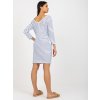 BÍLO-TMAVĚ MODRÉ PRUHOVANÉ ŠATY (Velikost XL)