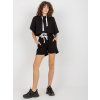 ČERNÝ DÁMSKÝ KRÁTKÝ KOMPLET KRAŤASŮ A MIKINY (Velikost ONE SIZE)