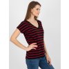 ČERVENO-ČERNÉ PRUHOVANÉ DÁMSKÉ TRIČKO (Velikost S)