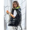 ČERNÁ DÁMSKÁ PROŠÍVANÁ LESKLÁ VESTA MAYLO (Velikost S/M)