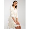 SVĚTLE BÉŽOVÉ KOKTEJLOVÉ ŠATY S 3/4 RUKÁVEM (Velikost 38)