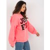 NEONOVĚ RŮŽOVÁ MIKINA S NÁPISEM (Velikost ONE SIZE)