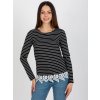 ČERNO-BÍLÉ PRUHOVANÉ TRIKO S KRAJKOU (Velikost 40)