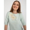 MINTOVÁ LESKLÁ HALENKA S 3/4 RUKÁVEM (Velikost 36)