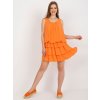 ORANŽOVÉ VOLÁNKOVÉ MINI ŠATY (Velikost ONE SIZE)