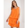 ORANŽOVÉ VOLÁNKOVÉ MINI ŠATY (Velikost ONE SIZE)