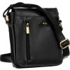 PETERSON ČERNÁ KOŽENÁ MESSENGER TAŠKA PŘES RAMENO (Velikost ONE SIZE)