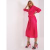 TMAVĚ RŮŽOVÉ MIDI ŠATY S PÁSKEM (Velikost M)